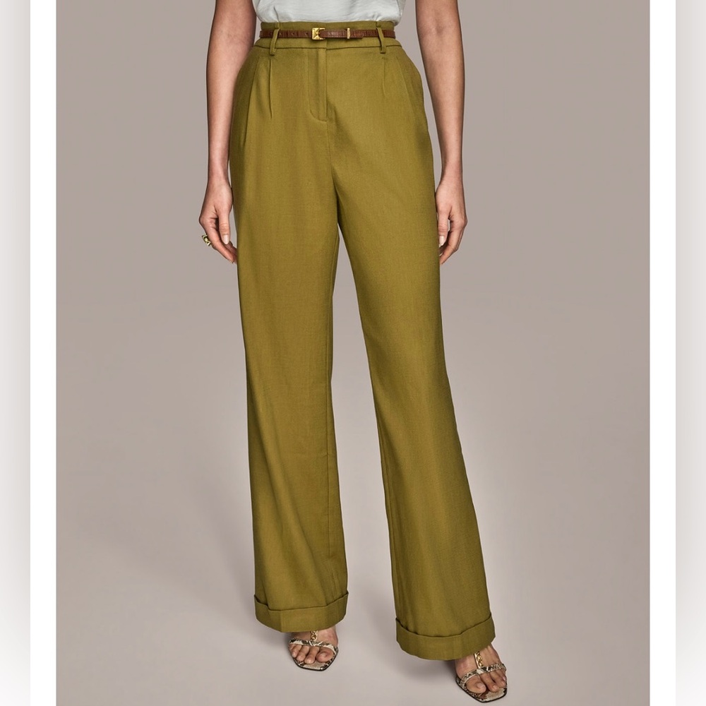Donna Karan Khaki Wide-Leg Trouser Smokey Olive